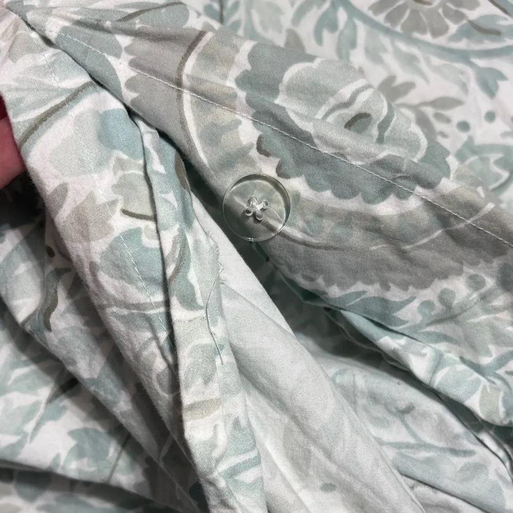 Pottery barn full/queen‎ remy paisley cotton duvet cover blues boho